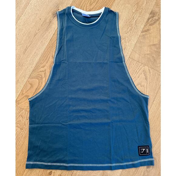 Gymshark - Drop Arm Weightlifting Tank Top in Dark Greenish - Picture 1 of 3